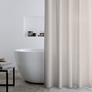 Cortina de Banho Timeless Stripe Natural
