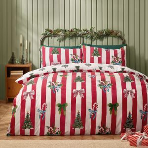 Duvet Cover Christmas Stripe Red