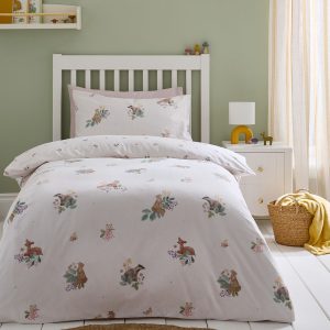 Capa de Edredão Brushed Forest Friends Creme